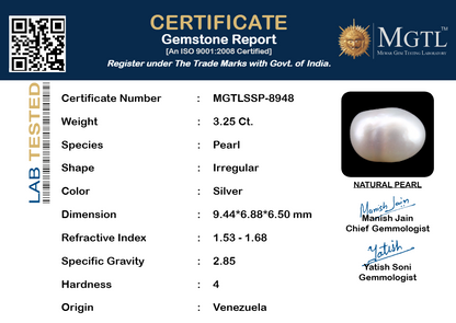 Venezuela Pearl - 3.25 Carats (Moti - 3.54 Ratti)