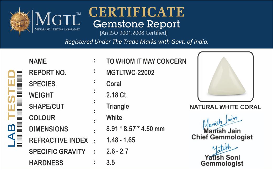White Coral - 2.18 Carats