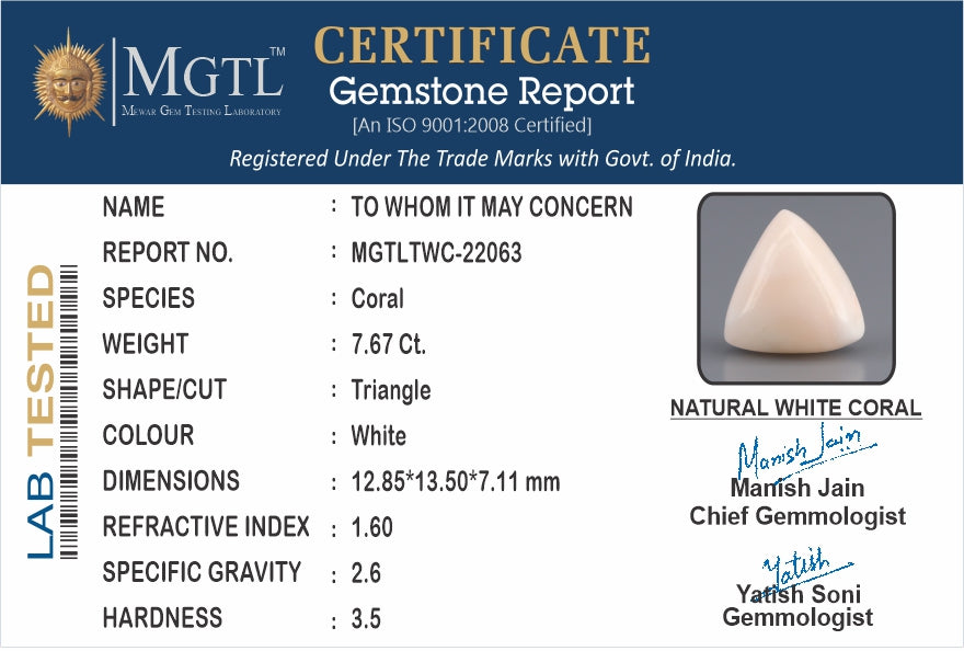 White Coral - 7.67 Carats