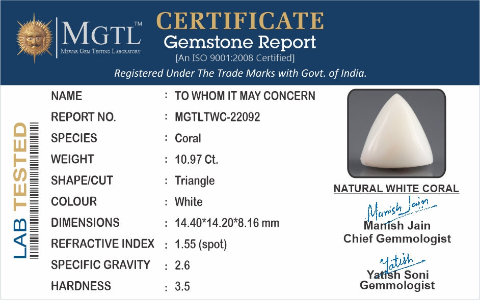 White Coral - 10.97 Carats