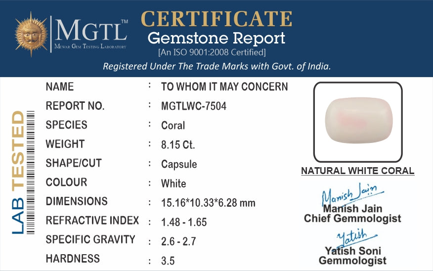 White Coral - 8.15 Carats