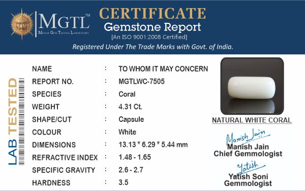 White Coral - 4.31 Carats