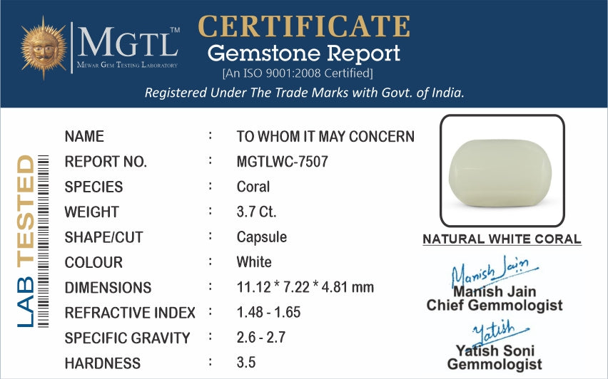 White Coral - 3.7 Carats
