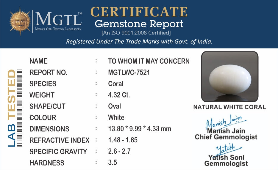 White Coral - 4.32 Carats