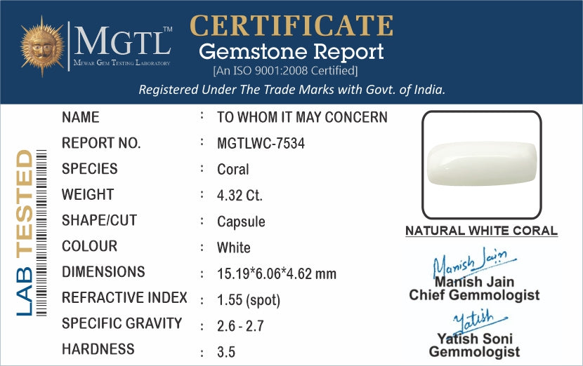 White Coral - 4.32 Carats