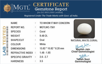 White Coral - 9.48 Carats