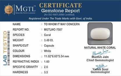 White Coral - 3.49 Carats