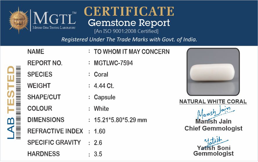 White Coral - 4.44 Carats