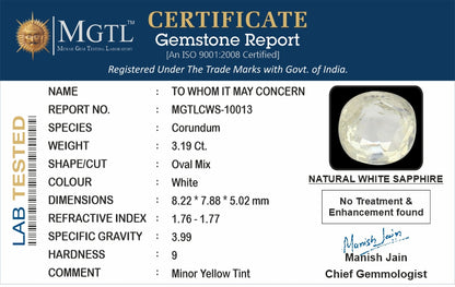 White Sapphire - 3.19 Carats
