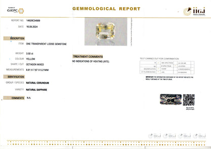 Yellow Sapphire - 3.50 Carats (Pukhraj - 3.82 Ratti)