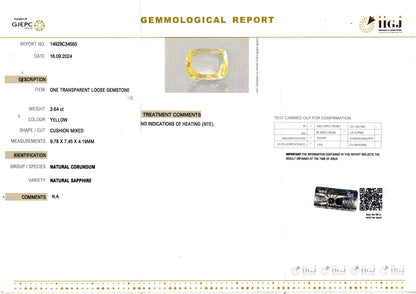 Yellow Sapphire - 3.64 Carats (Pukhraj - 3.97 Ratti)