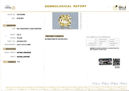 Yellow Sapphire (Pukhraj) - 3.87 Carats