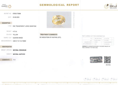 Yellow Sapphire (Pukhraj) - 4.13 Carats