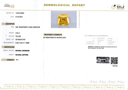 Yellow Sapphire (Pukhraj) - 5.63 Carats