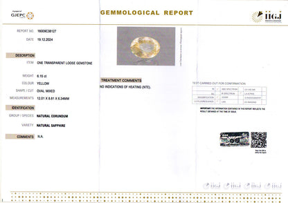 Yellow Sapphire - 6.15 Carats (Pukhraj - 6.70 Ratti)