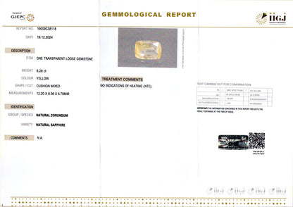 Yellow Sapphire - 6.28 Carats (Pukhraj - 6.85 Ratti)