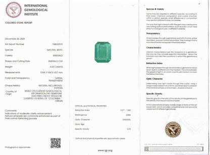 Emerald (Panna) Gemstone - 4.28 Carats