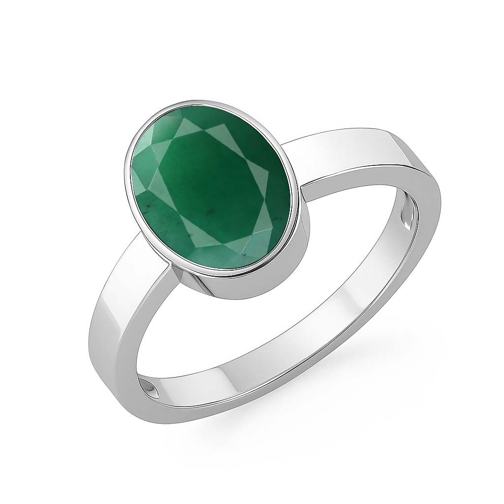 Bold Designer 925 Silver Emerald Ring for Male