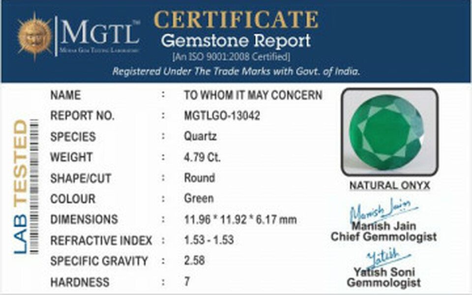 Green Onyx - 4.79 Carats