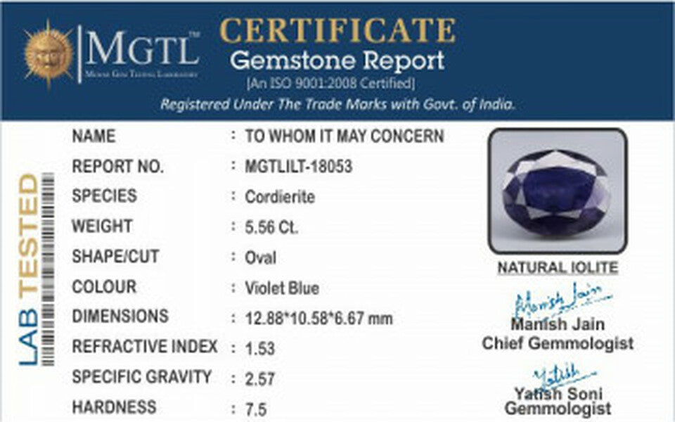 Iolite (Neeli)- 5.56 Carats