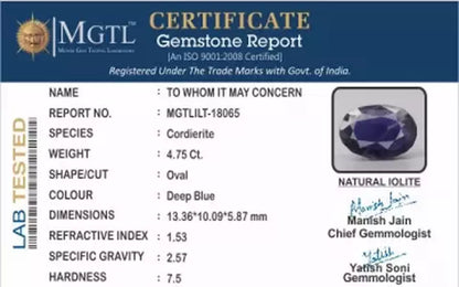 Iolite (Neeli)- 4.75 Carats