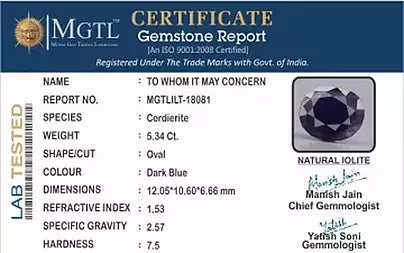 Iolite (Neeli)- 5.34 Carats