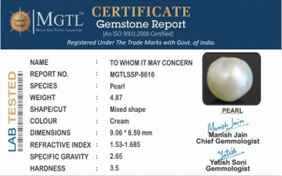 Keshi Pearl - 4.87 Carats (Moti - 5.31 Ratti)