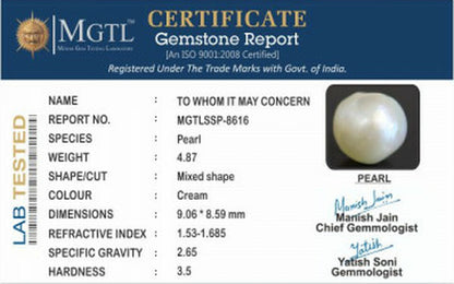 Keshi Pearl - 4.87 Carats (Moti - 5.31 Ratti)