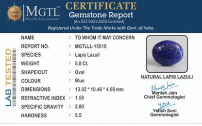 Lapis Lazuli - 5.80 Carats