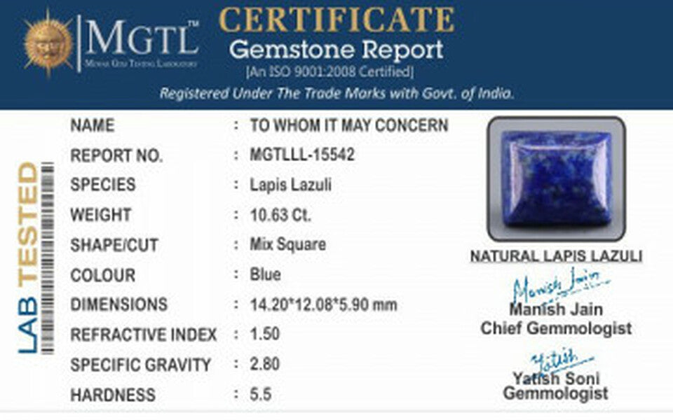 Lapis Lazuli - 10.63 Carats