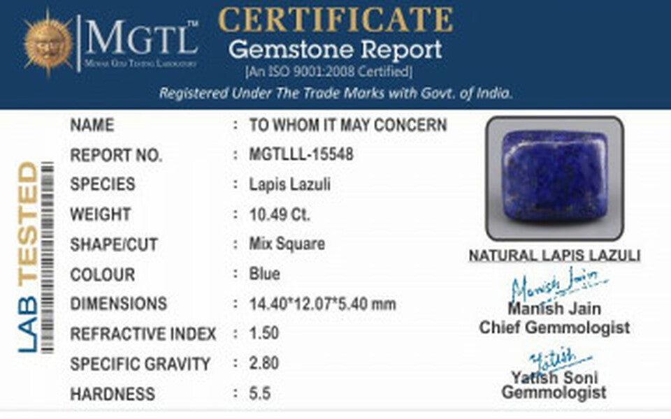 Lapis Lazuli - 10.49 Carats