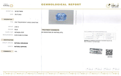 Blue Sapphire - 2.63 Carats (Neelam - 2.87 Ratti)