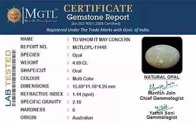 Opal - 4.69 Carats (Dudhiya Pathar - 5.11 Ratti)