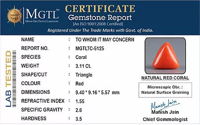 Red Coral (Moonga) - 3.11 Carats