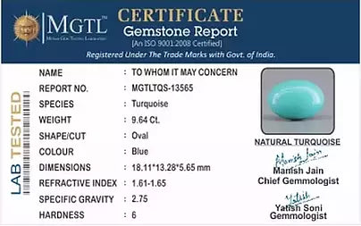 Turquoise - 9.64 Carats