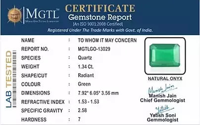 Green Onyx - 1.34 Carats