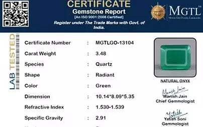 Green Onyx - 3.48 Carats