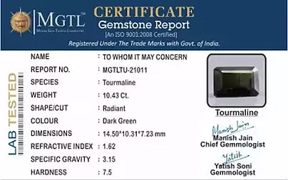 Green Tourmaline - 10.43 Carats