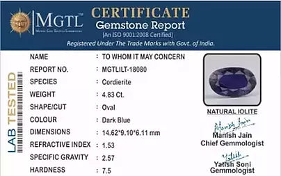 Iolite (Neeli)- 4.83 Carats