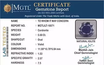 Iolite (Neeli)- 5.68 Carats