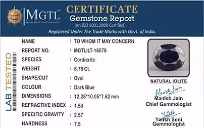 Iolite (Neeli)- 5.78 Carats