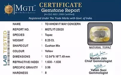 Yellow Topaz - 8.25 Carats