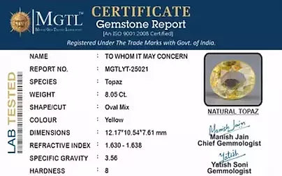 Yellow Topaz - 8.05 Carats