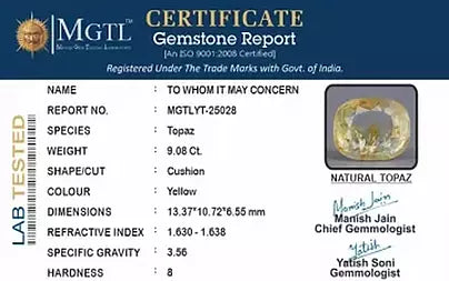 Yellow Topaz - 9.08 Carats