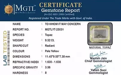 Yellow Topaz - 9.52 Carats
