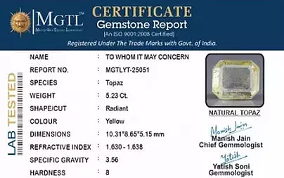 Yellow Topaz - 5.23 Carats
