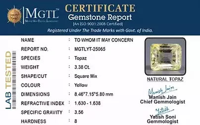 Yellow Topaz - 3.38 Carats