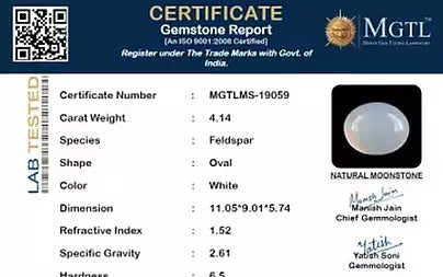 White Moonstone - 4.14 Carats