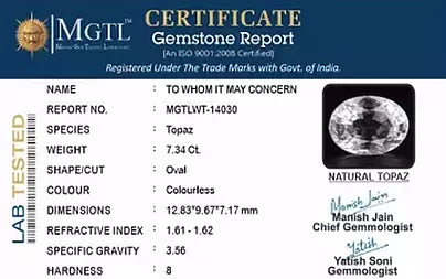 White Topaz - 7.34 Carats