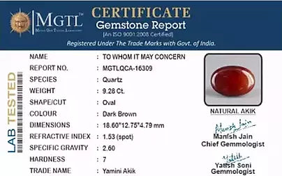 9.28 Carats Oval Yamini Hakik